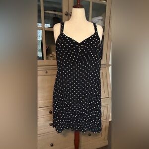 NWT Old Navy Navy/white Polka Dot Mini Dress -XXL Tall
